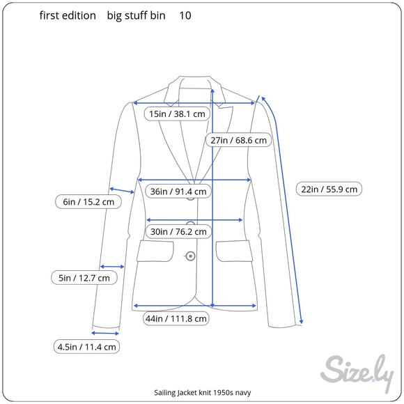 Sailing Jacket knit 1950s navy blue - Picture 3 of 8